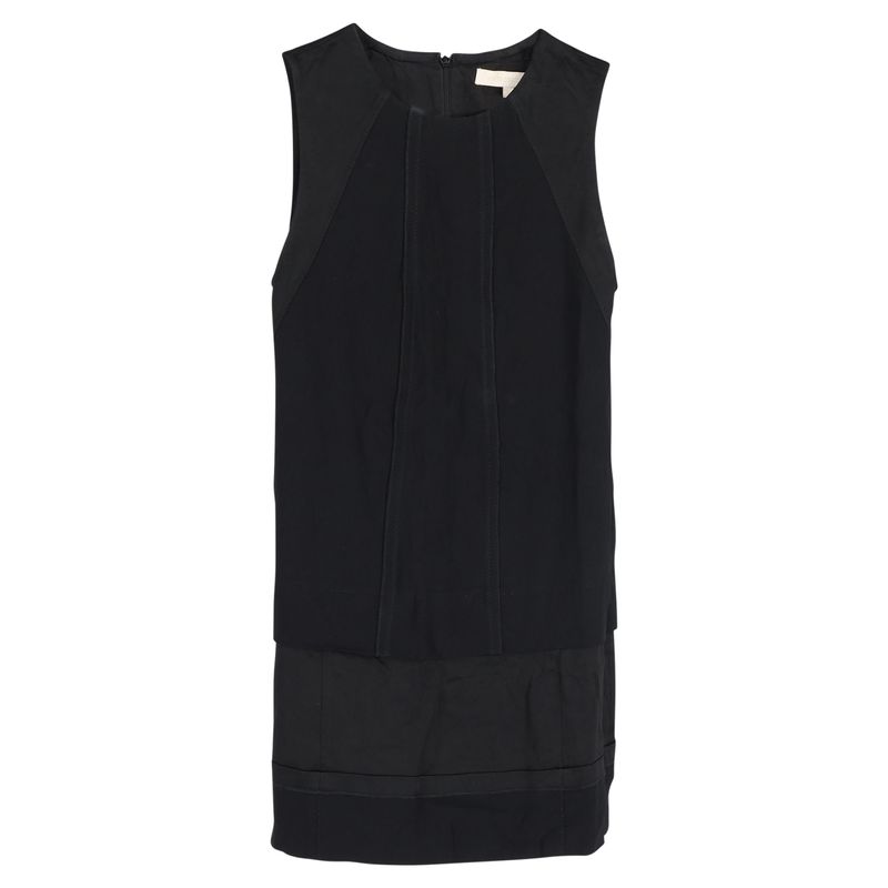 Vanessa Bruno Patchwork Sleeveless Dress In Black Cotton